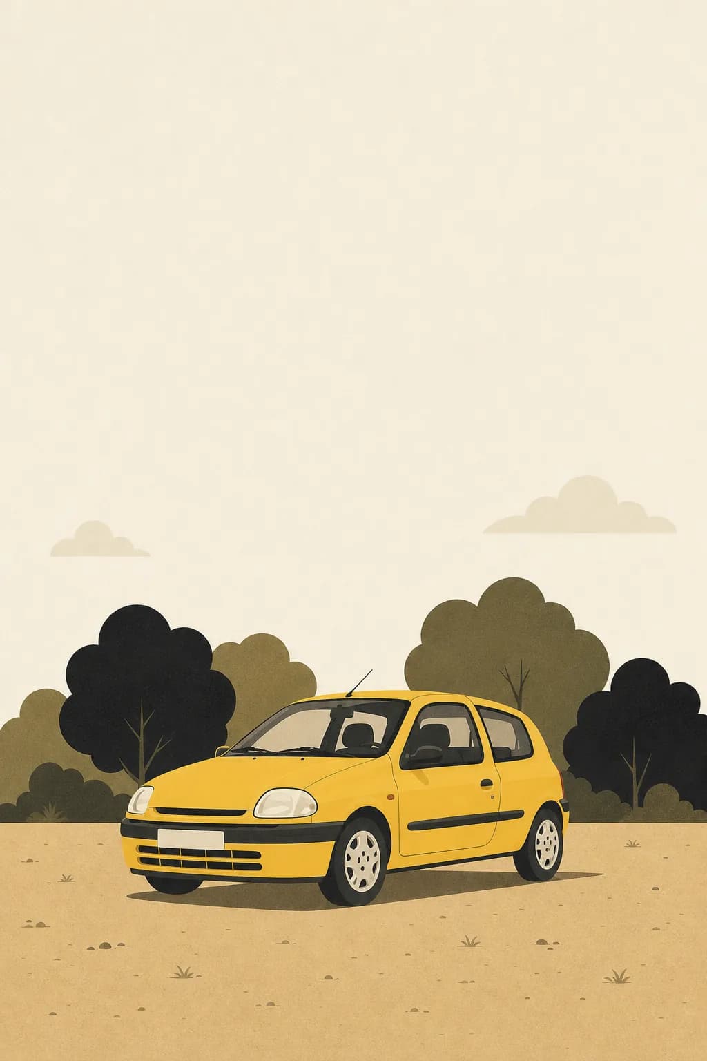 Ilustración de un auto amarillo